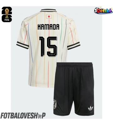 Japonsko Daichi Kamada #15 Dětské Venkovní Dres MS 2026 Krátký Rukáv (+ trenýrky)