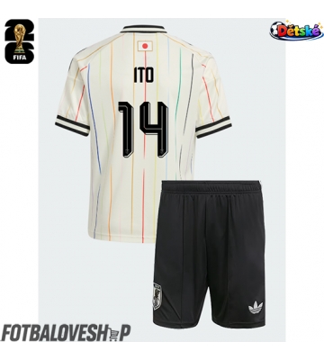 Japonsko Junya Ito #14 Dětské Venkovní Dres MS 2026 Krátký Rukáv (+ trenýrky)