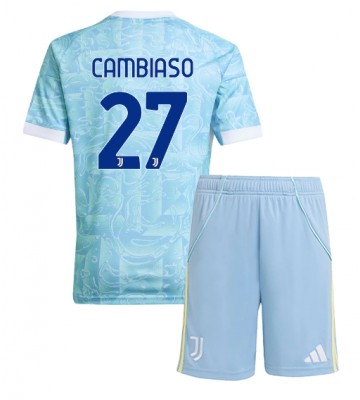 Juventus Andrea Cambiaso #27 Dětské Venkovní Dres 2025-26 Krátký Rukáv (+ trenýrky)