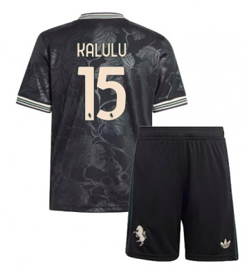 Juventus Pierre Kalulu #15 Dětské Alternativní Dres 2025-26 Krátký Rukáv (+ trenýrky)