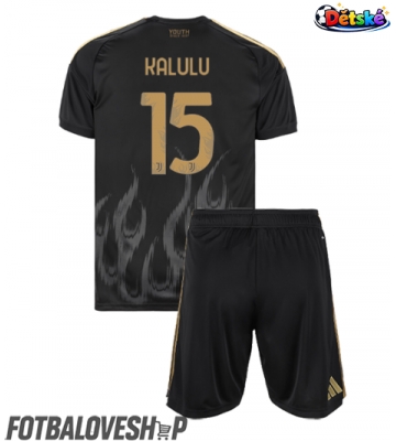 Juventus Pierre Kalulu #15 Dětské Alternativní Dres 2026-27 Krátký Rukáv (+ trenýrky)