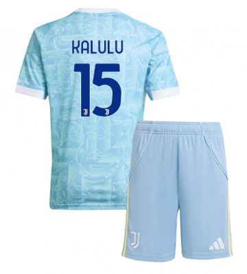 Juventus Pierre Kalulu #15 Dětské Venkovní Dres 2025-26 Krátký Rukáv (+ trenýrky)