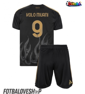 Juventus Randal Kolo Muani #9 Dětské Alternativní Dres 2026-27 Krátký Rukáv (+ trenýrky)
