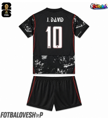 Kanada Jonathan David #10 Dětské Venkovní Dres MS 2026 Krátký Rukáv (+ trenýrky)