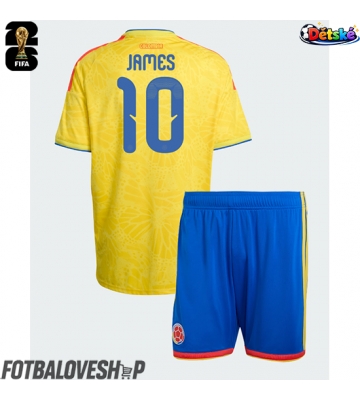 Kolumbie James Rodriguez #10 Dětské Domácí Dres MS 2026 Krátký Rukáv (+ trenýrky)