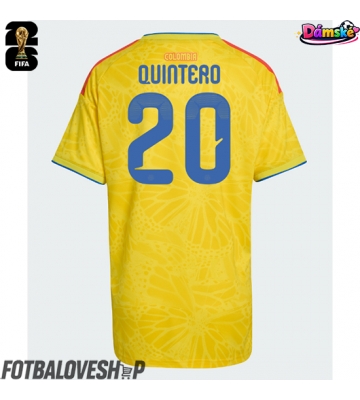 Kolumbie Juan Fernando Quintero #20 Dámské Domácí Dres MS 2026 Krátký Rukáv
