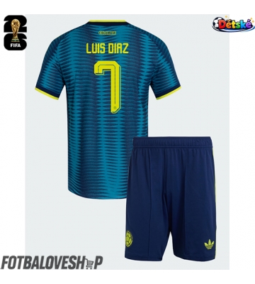Kolumbie Luis Diaz #7 Dětské Venkovní Dres MS 2026 Krátký Rukáv (+ trenýrky)