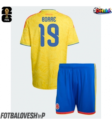 Kolumbie Rafael Santos Borre #19 Dětské Domácí Dres MS 2026 Krátký Rukáv (+ trenýrky)