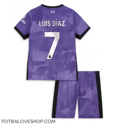 Liverpool Luis Diaz #7 Dětské Alternativní Dres 2023-24 Krátký Rukáv (+ trenýrky)