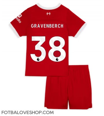 Liverpool Ryan Gravenberch #38 Dětské Domácí Dres 2023-24 Krátký Rukáv (+ trenýrky)