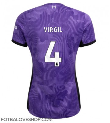 Liverpool Virgil van Dijk #4 Dámské Alternativní Dres 2023-24 Krátký Rukáv