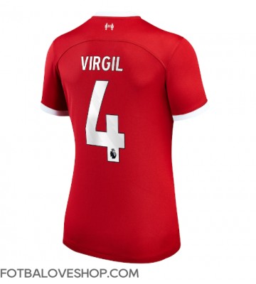 Liverpool Virgil van Dijk #4 Dámské Domácí Dres 2023-24 Krátký Rukáv