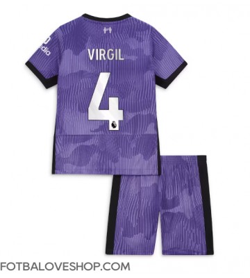 Liverpool Virgil van Dijk #4 Dětské Alternativní Dres 2023-24 Krátký Rukáv (+ trenýrky)