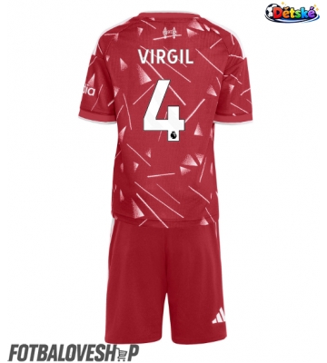 Liverpool Virgil van Dijk #4 Dětské Domácí Dres 2026-27 Krátký Rukáv (+ trenýrky)