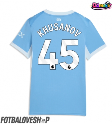 Manchester City Abdukodir Khusanov #45 Dámské Domácí Dres 2026-27 Krátký Rukáv