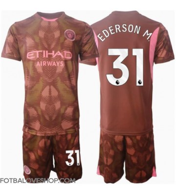Manchester City Ederson Moraes #31 Brankářské Dětské Domácí Dres 2024-25 Krátký Rukáv (+ trenýrky)