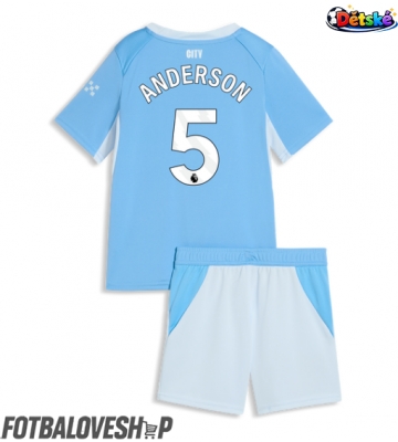 Manchester City Elliot Anderson #5 Dětské Domácí Dres 2026-27 Krátký Rukáv (+ trenýrky)