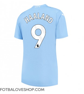 Manchester City Erling Haaland #9 Dámské Domácí Dres 2023-24 Krátký Rukáv