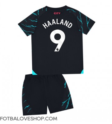 Manchester City Erling Haaland #9 Dětské Alternativní Dres 2023-24 Krátký Rukáv (+ trenýrky)