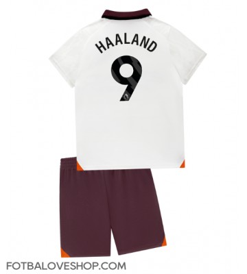 Manchester City Erling Haaland #9 Dětské Venkovní Dres 2023-24 Krátký Rukáv (+ trenýrky)