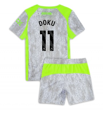 Manchester City Jeremy Doku #11 Dětské Alternativní Dres 2025-26 Krátký Rukáv (+ trenýrky)