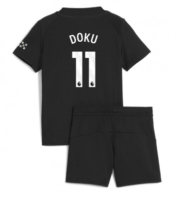 Manchester City Jeremy Doku #11 Dětské Venkovní Dres 2025-26 Krátký Rukáv (+ trenýrky)