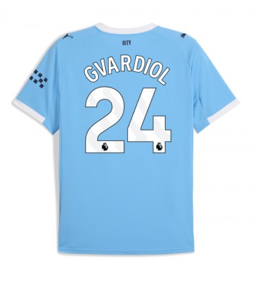 Manchester City Josko Gvardiol #24 Domácí Dres 2025-26 Krátký Rukáv