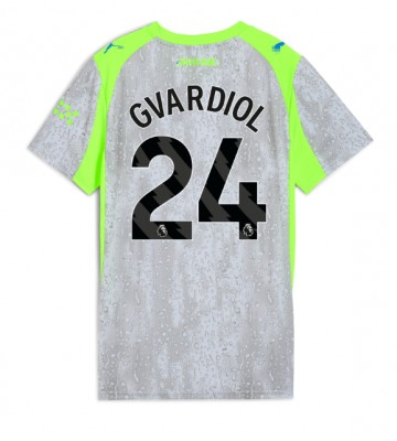 Manchester City Josko Gvardiol #24 Dámské Alternativní Dres 2025-26 Krátký Rukáv Manchester City Josko Gvardiol #24 Dámské Alternativní Dres 2025-26 Krátký Rukáv