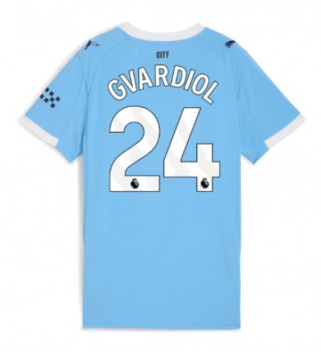 Manchester City Josko Gvardiol #24 Dámské Domácí Dres 2025-26 Krátký Rukáv Manchester City Josko Gvardiol #24 Dámské Domácí Dres 2025-26 Krátký Rukáv