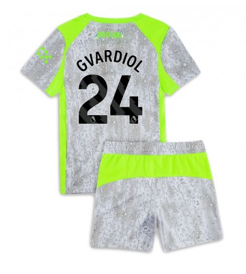 Manchester City Josko Gvardiol #24 Dětské Alternativní Dres 2025-26 Krátký Rukáv (+ trenýrky)