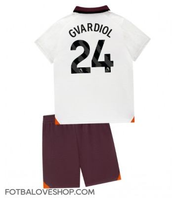 Manchester City Josko Gvardiol #24 Dětské Venkovní Dres 2023-24 Krátký Rukáv (+ trenýrky)