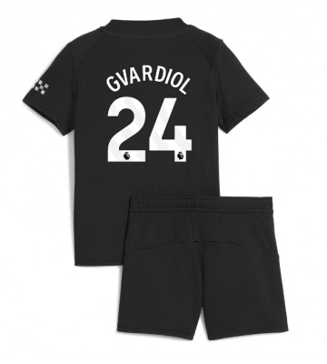 Manchester City Josko Gvardiol #24 Dětské Venkovní Dres 2025-26 Krátký Rukáv (+ trenýrky)