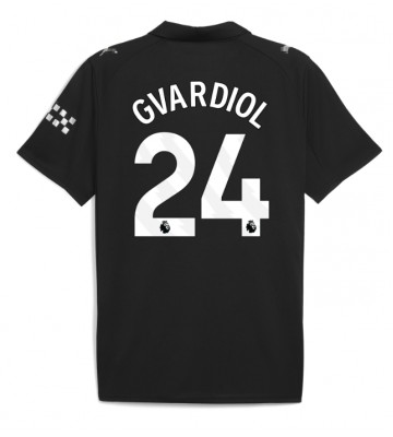 Manchester City Josko Gvardiol #24 Venkovní Dres 2025-26 Krátký Rukáv