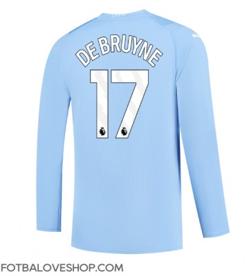 Manchester City Kevin De Bruyne #17 Domácí Dres 2023-24 Dlouhý Rukáv