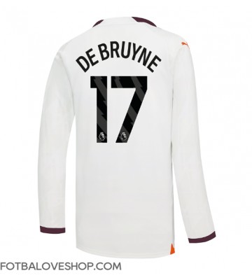 Manchester City Kevin De Bruyne #17 Venkovní Dres 2023-24 Dlouhý Rukáv