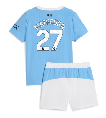 Manchester City Matheus Nunes #27 Dětské Domácí Dres 2025-26 Krátký Rukáv (+ trenýrky)