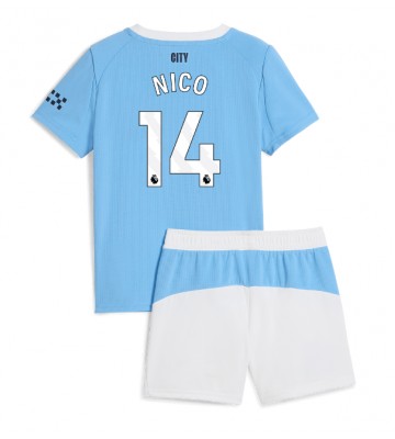 Manchester City Nico Gonzalez #14 Dětské Domácí Dres 2025-26 Krátký Rukáv (+ trenýrky)