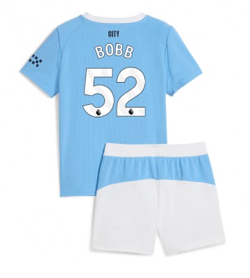 Manchester City Oscar Bobb #52 Dětské Domácí Dres 2025-26 Krátký Rukáv (+ trenýrky)