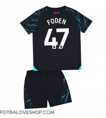 Manchester City Phil Foden #47 Dětské Alternativní Dres 2023-24 Krátký Rukáv (+ trenýrky)