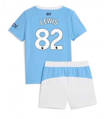 Manchester City Rico Lewis #82 Dětské Domácí Dres 2025-26 Krátký Rukáv (+ trenýrky)
