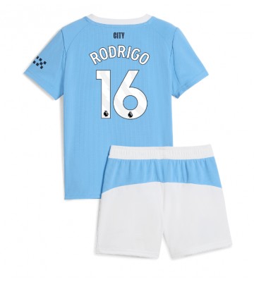 Manchester City Rodri Hernandez #16 Dětské Domácí Dres 2025-26 Krátký Rukáv (+ trenýrky)