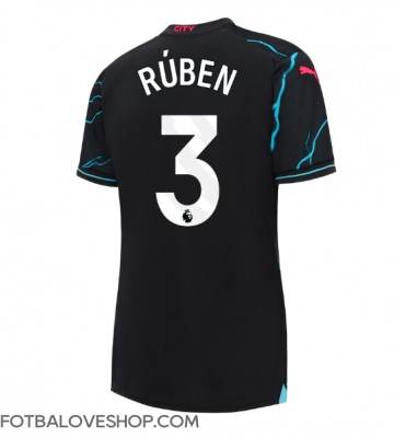 Manchester City Ruben Dias #3 Dámské Alternativní Dres 2023-24 Krátký Rukáv
