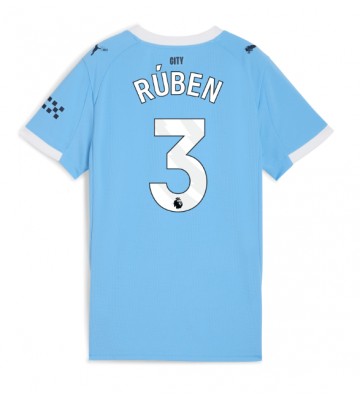 Manchester City Ruben Dias #3 Dámské Domácí Dres 2025-26 Krátký Rukáv Manchester City Ruben Dias #3 Dámské Domácí Dres 2025-26 Krátký Rukáv