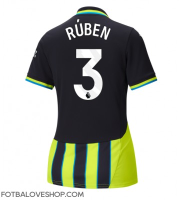 Manchester City Ruben Dias #3 Dámské Venkovní Dres 2024-25 Krátký Rukáv