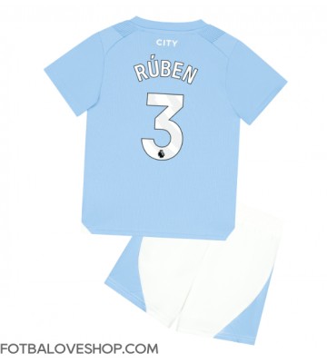 Manchester City Ruben Dias #3 Dětské Domácí Dres 2023-24 Krátký Rukáv (+ trenýrky)