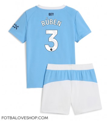 Manchester City Ruben Dias #3 Dětské Domácí Dres 2025-26 Krátký Rukáv (+ trenýrky)