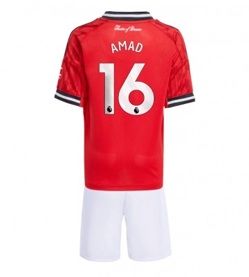 Manchester United Amad Diallo #16 Dětské Domácí Dres 2025-26 Krátký Rukáv (+ trenýrky)