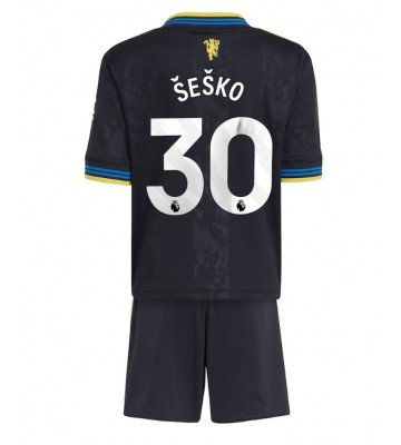 Manchester United Benjamin Sesko #30 Dětské Alternativní Dres 2025-26 Krátký Rukáv (+ trenýrky)