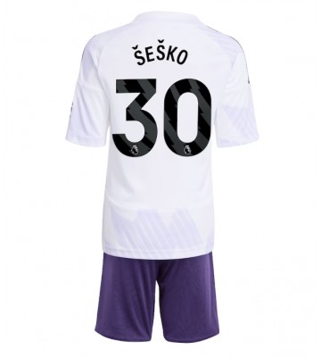 Manchester United Benjamin Sesko #30 Dětské Venkovní Dres 2025-26 Krátký Rukáv (+ trenýrky)