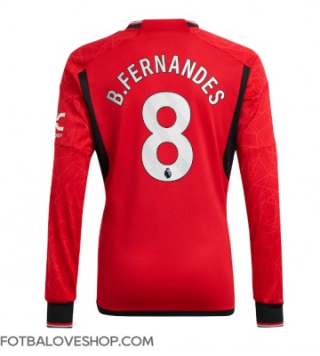 Manchester United Bruno Fernandes #8 Domácí Dres 2023-24 Dlouhý Rukáv